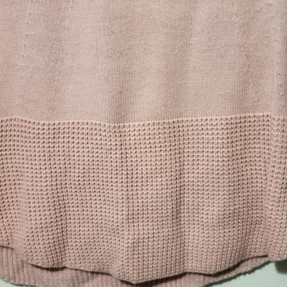 Calvin Klein Boho Pink Salmon Waffle Knit Oversized Cowl Neck Sweater Sz Medium - Picture 6 of 9